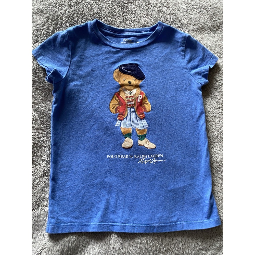Polo Ralph Lauren Polo Bear T-Shirt Kids Size 6 Blue S2